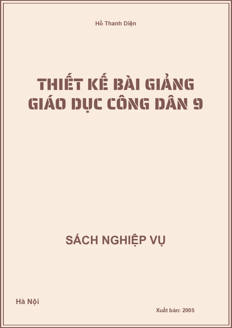 Thiết Kế Bài Giảng Giáo Dục Công Dân 9