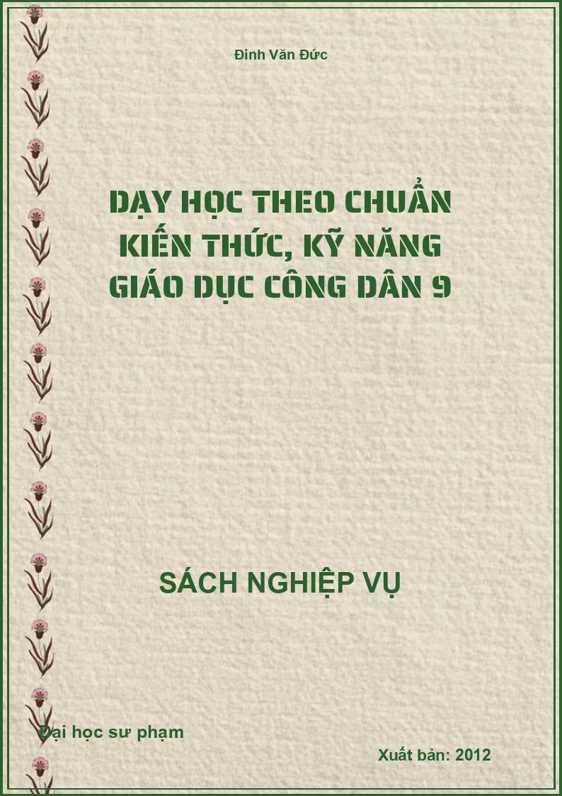 Dạy Học Theo Chuẩn Kiến Thức, Kỹ Năng Giáo Dục Công Dân 9
