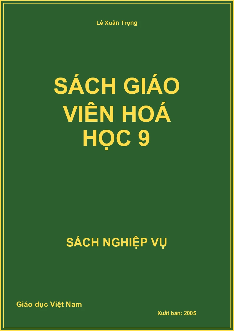 Sách Giáo Viên Hoá Học 9