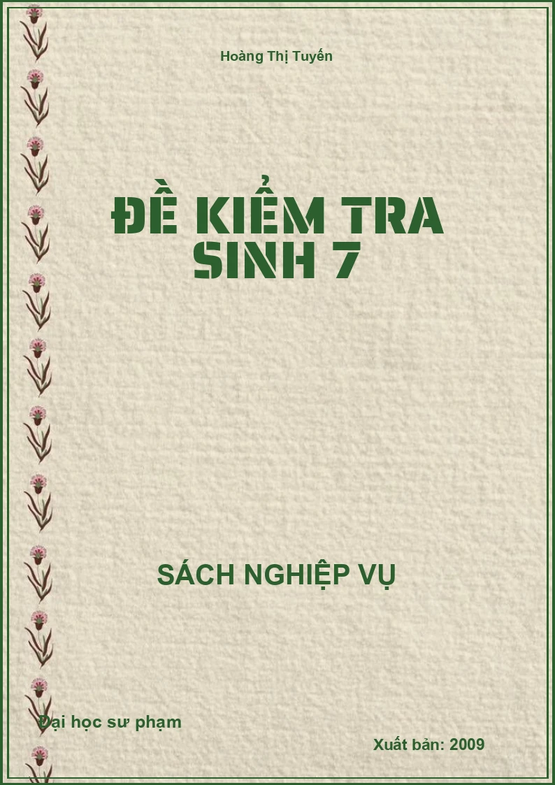 Đề Kiểm Tra Sinh 7