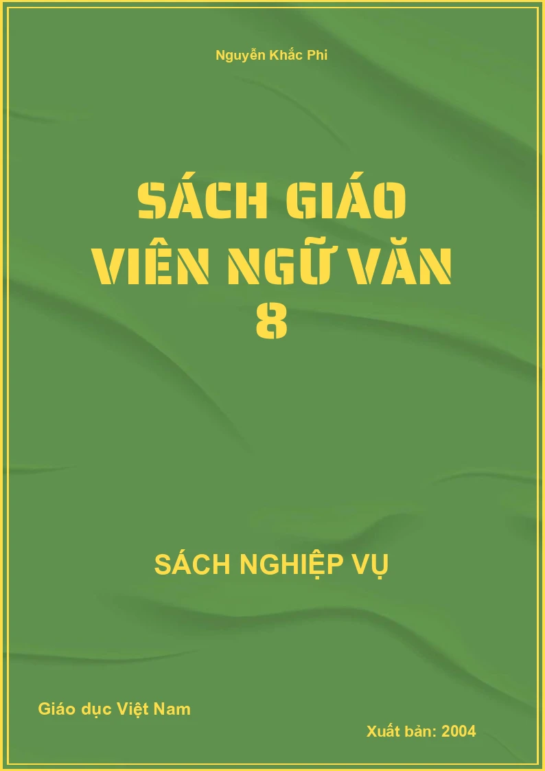 Sách Giáo Viên Ngữ Văn 8