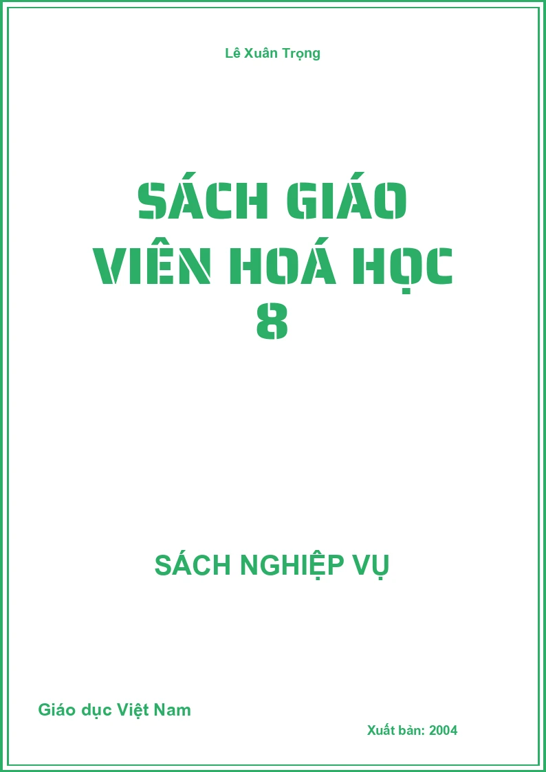 Sách Giáo Viên Hoá Học 8
