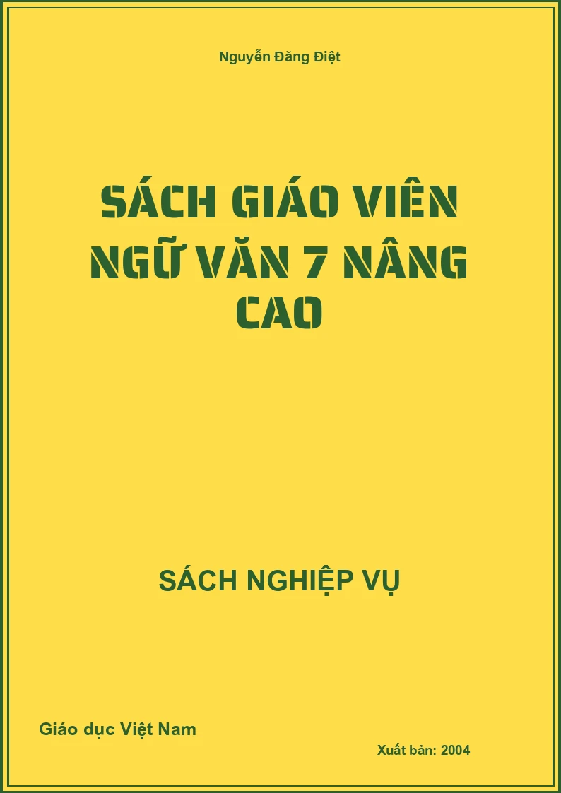 Sách Giáo Viên Ngữ Văn 7 Nâng Cao