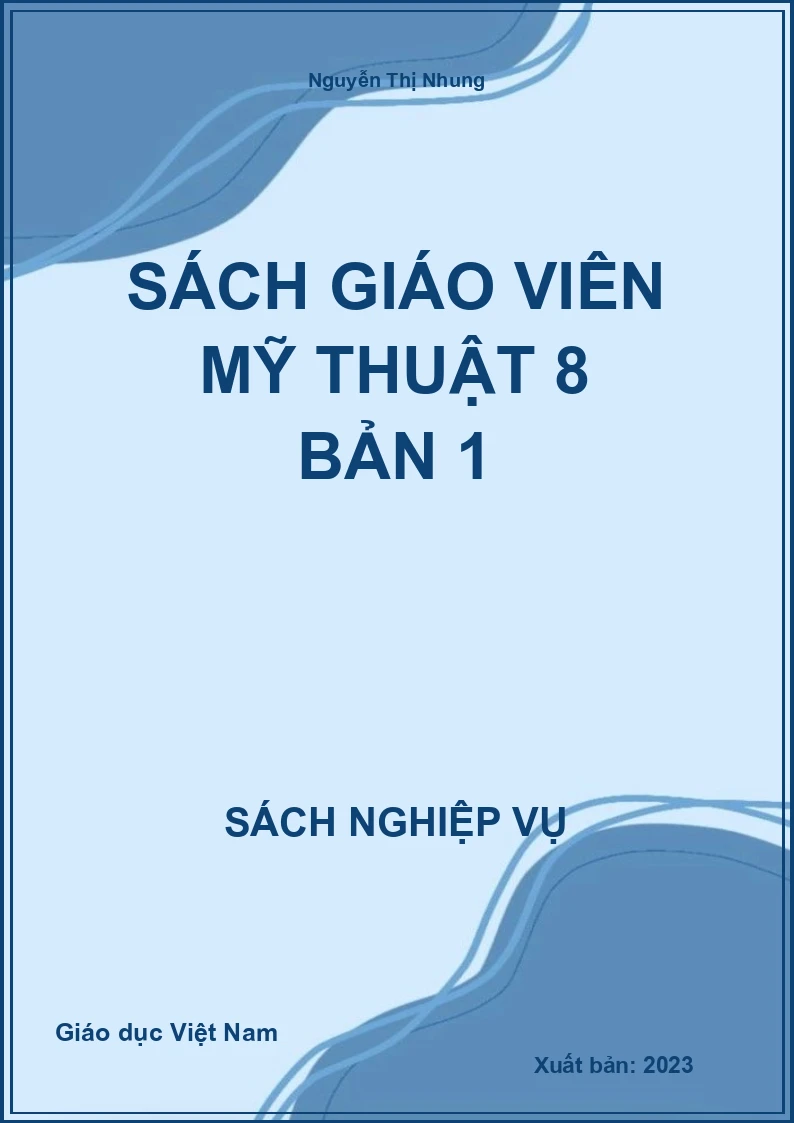 Sách Giáo Viên Mỹ Thuật 8 Bản 1
