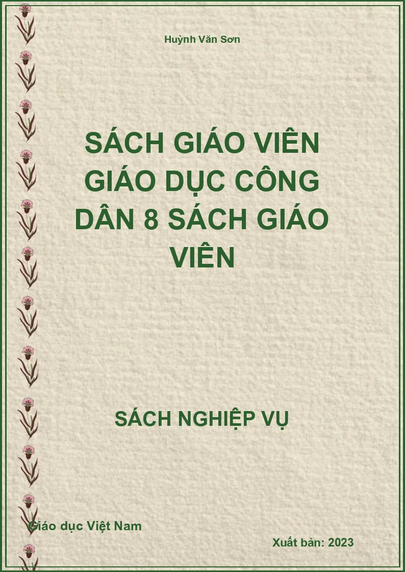 Sách Giáo Viên Giáo Dục Công Dân 8 Sách Giáo Viên