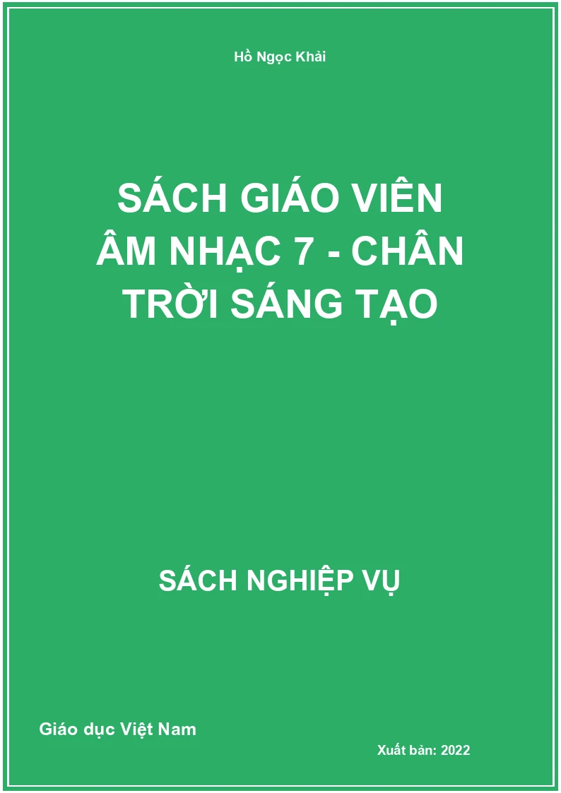 Sách giáo viên Âm nhạc 7 - Chân Trời Sáng Tạo