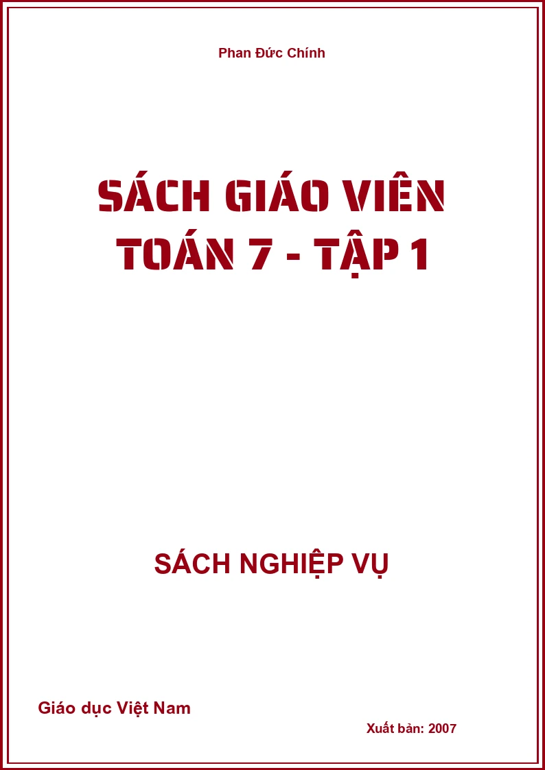 Sách Giáo Viên Toán 7 - Tập 1