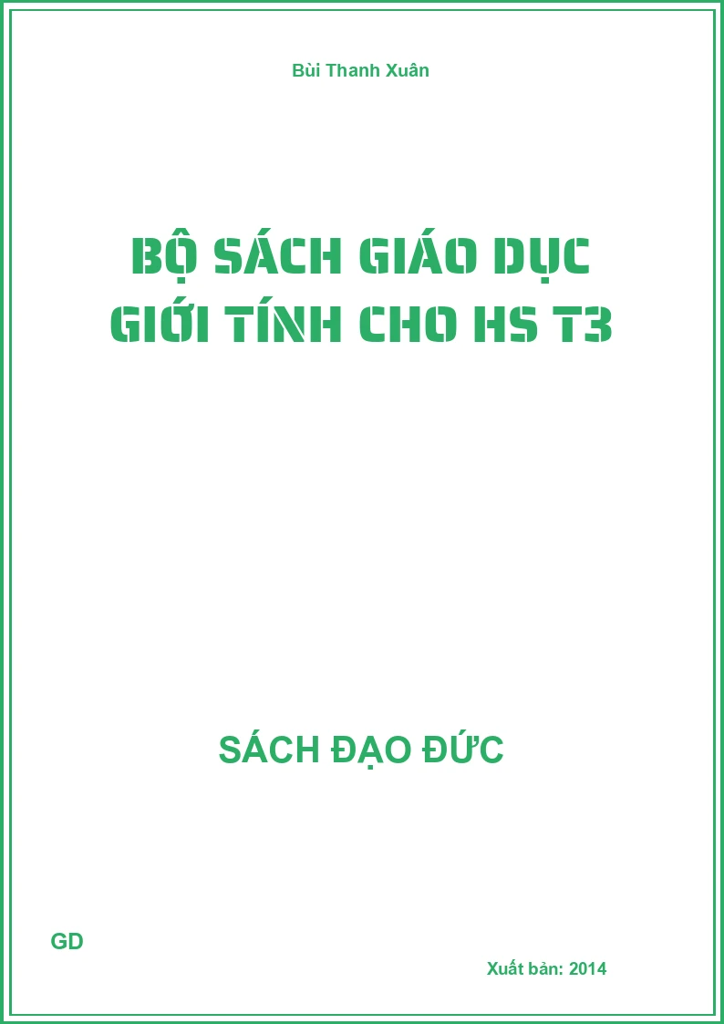 Bộ Sách Giáo Dục Giới Tính Cho Hs T3