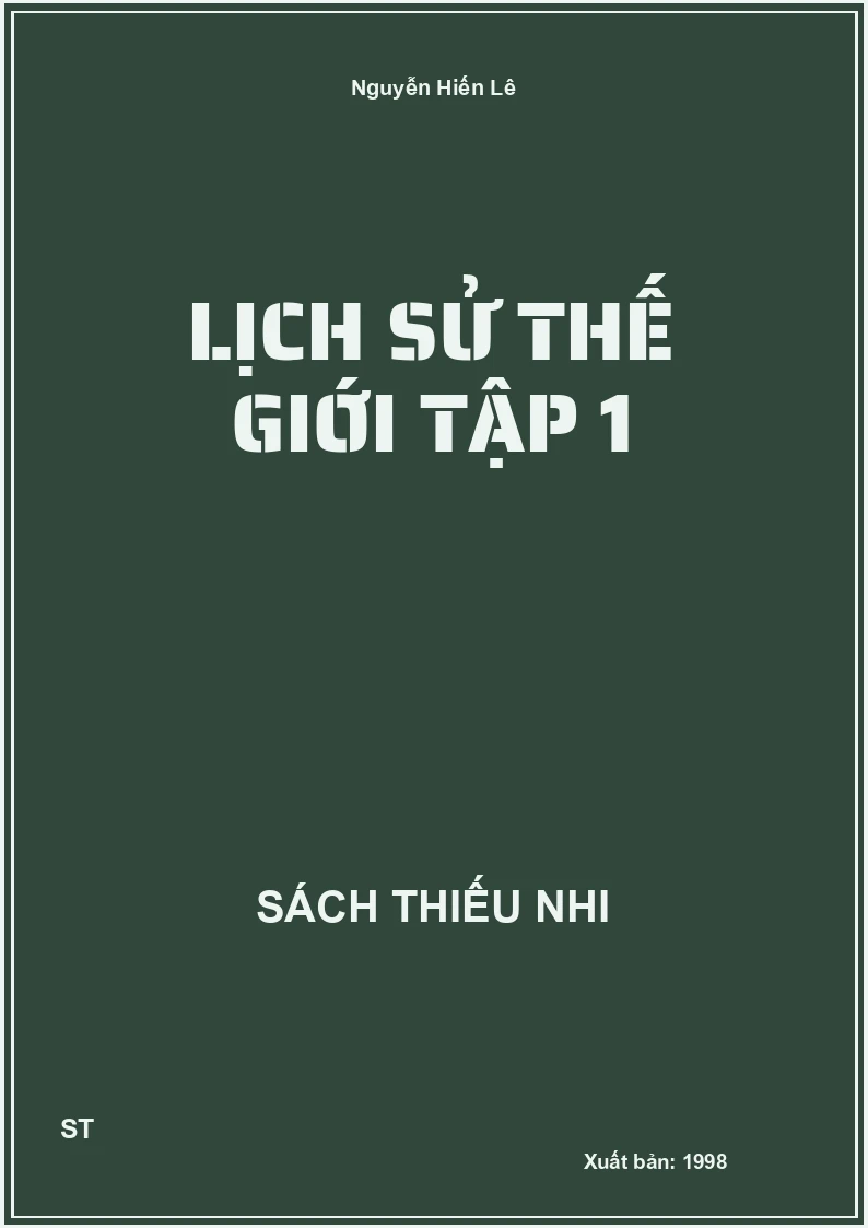 Lịch Sử Thế Giới Tập 1