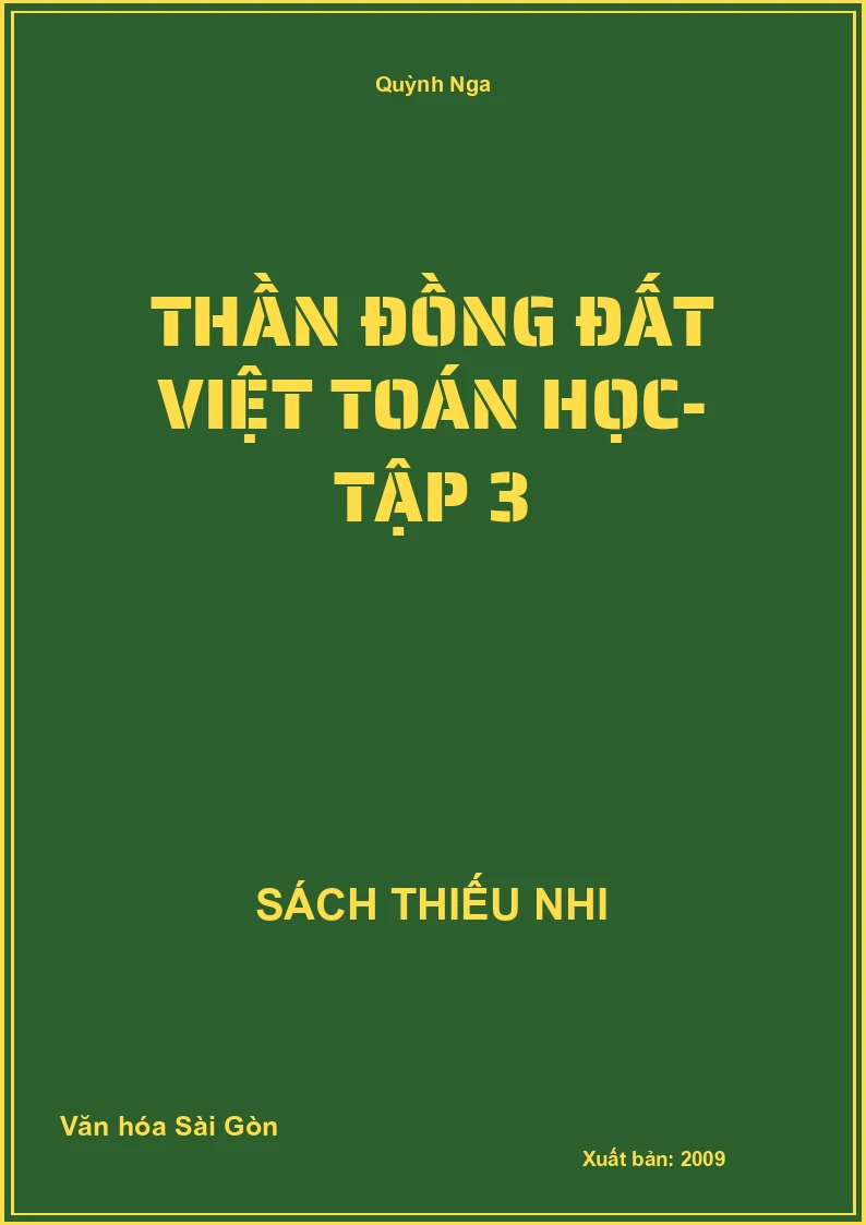 Thần Đồng Đất Việt Toán Học- Tập 3