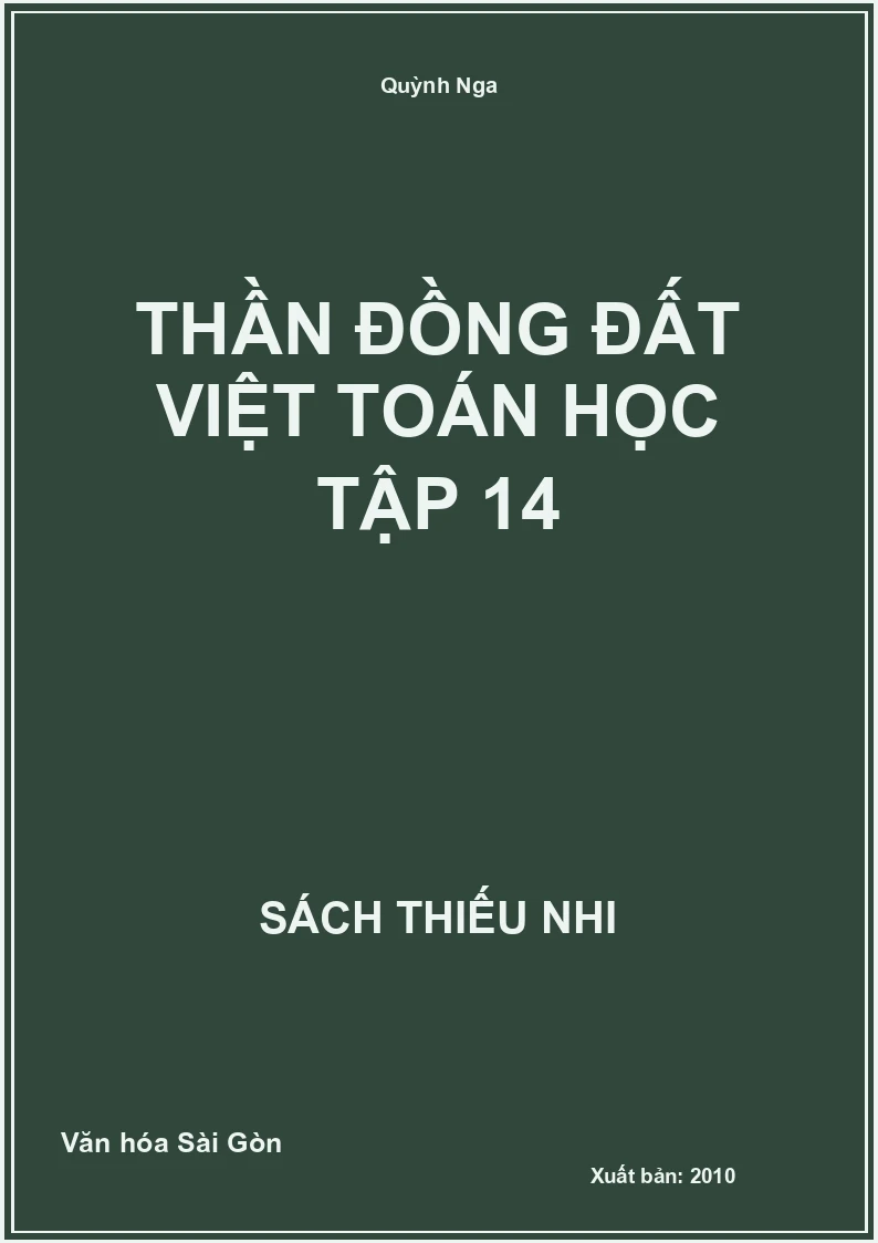 Thần Đồng Đất Việt Toán Học Tập 14