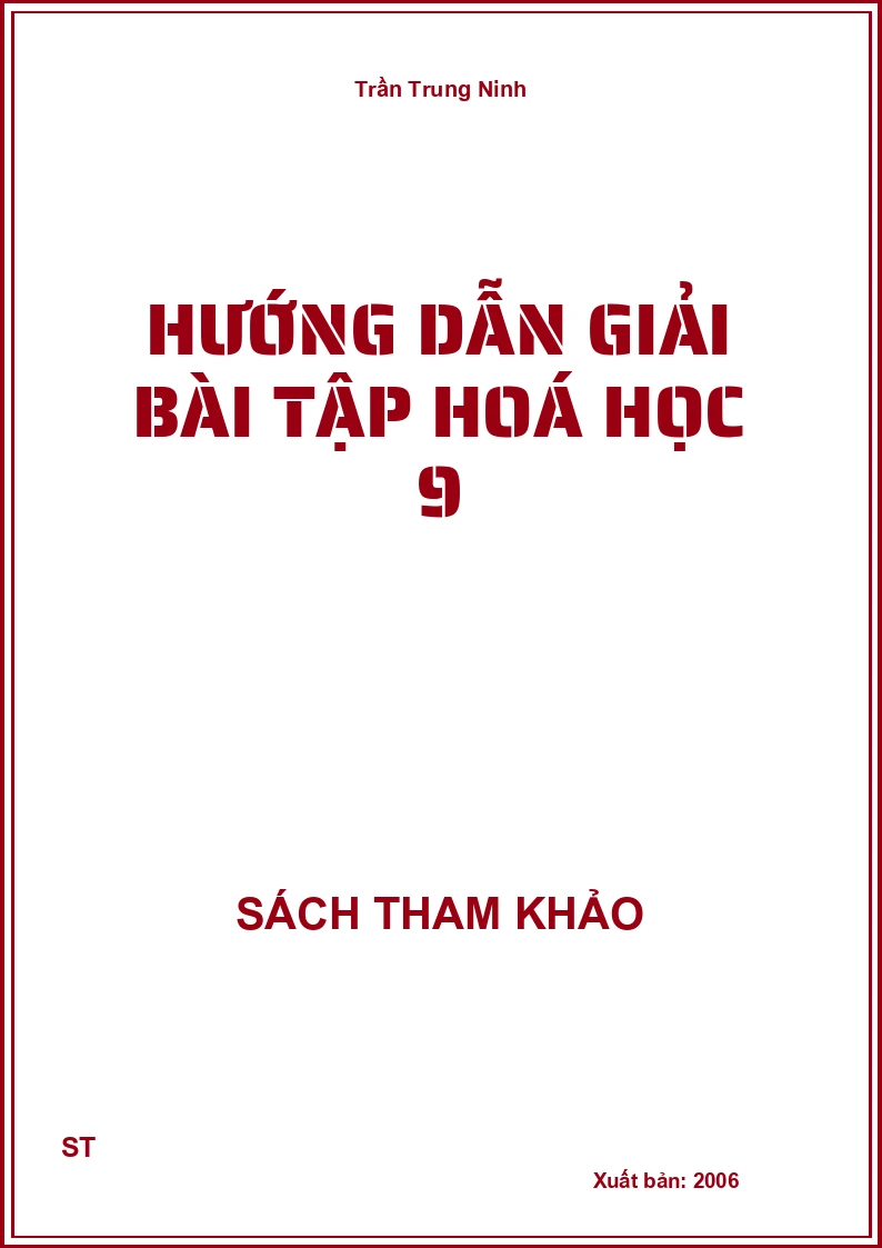Hướng Dẫn Giải Bài Tập Hoá Học 9
