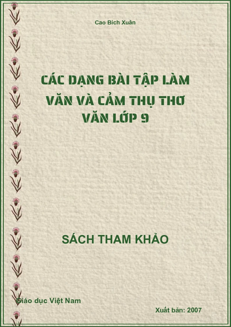 Các Dạng Bài Tập Làm Văn Và Cảm Thụ Thơ Văn Lớp 9