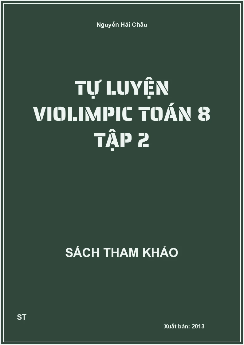 Tự Luyện Violimpic Toán 8 Tập 2