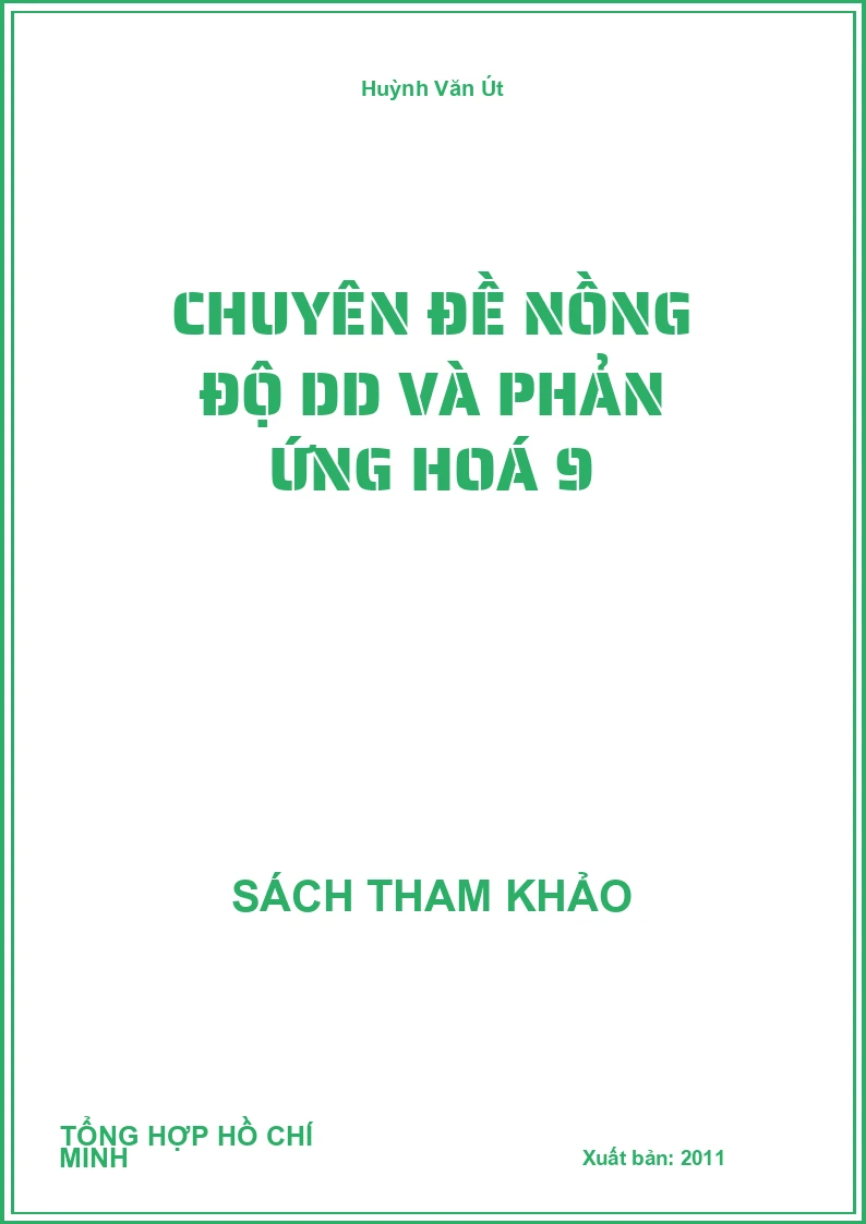 Chuyên Đề Nồng Độ Dd Và Phản Ứng Hoá 9