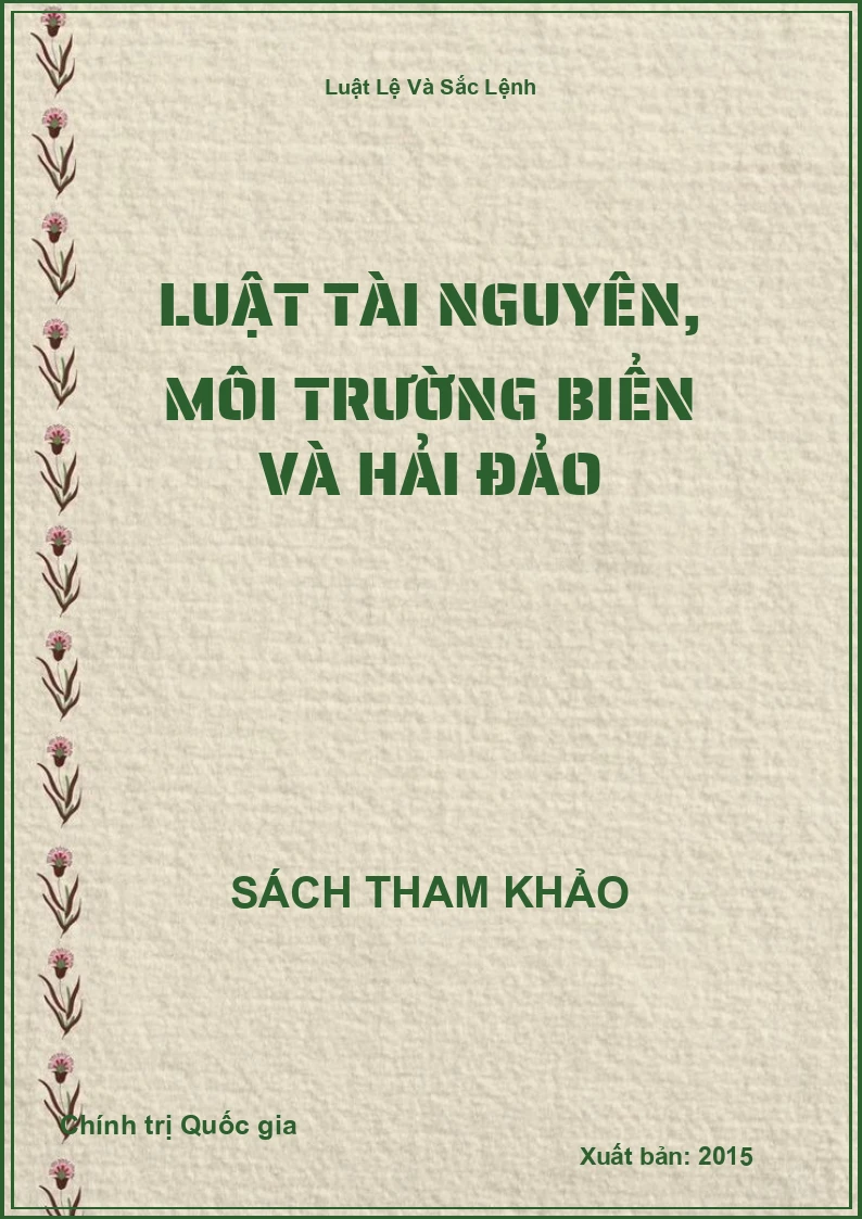 Luật Tài Nguyên, Môi Trường Biển Và Hải Đảo
