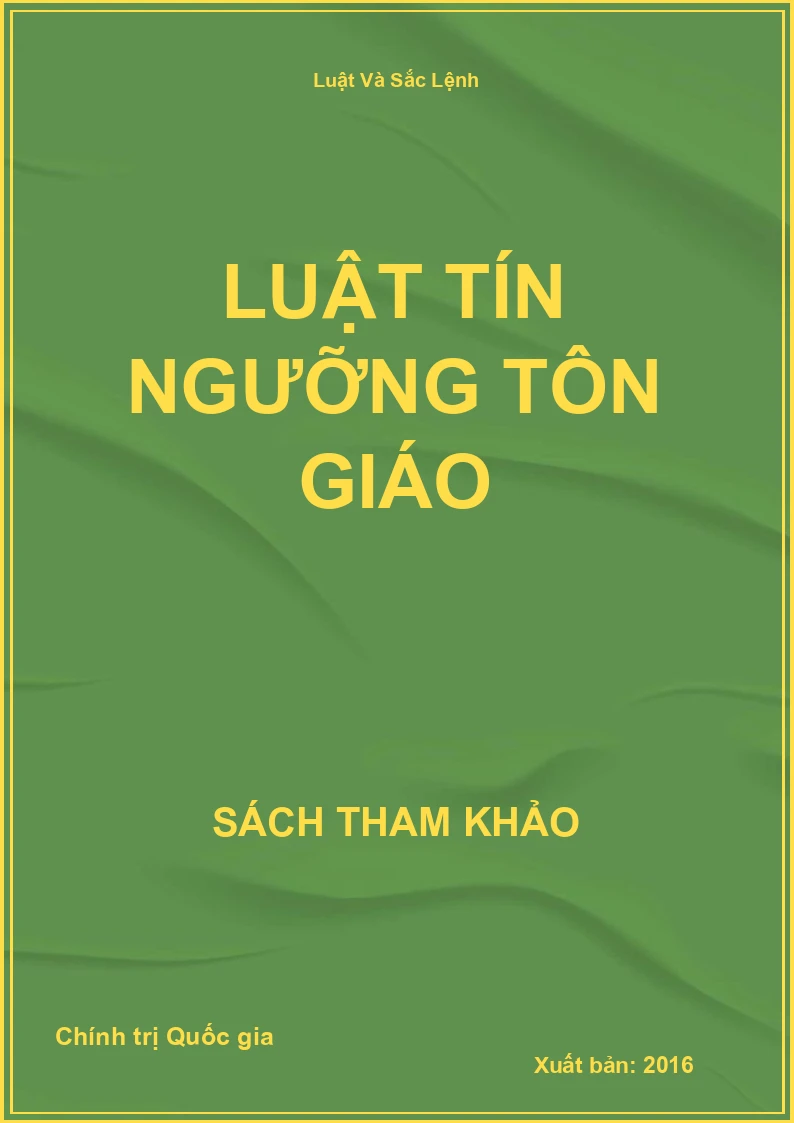 Luật Tín Ngưỡng Tôn Giáo