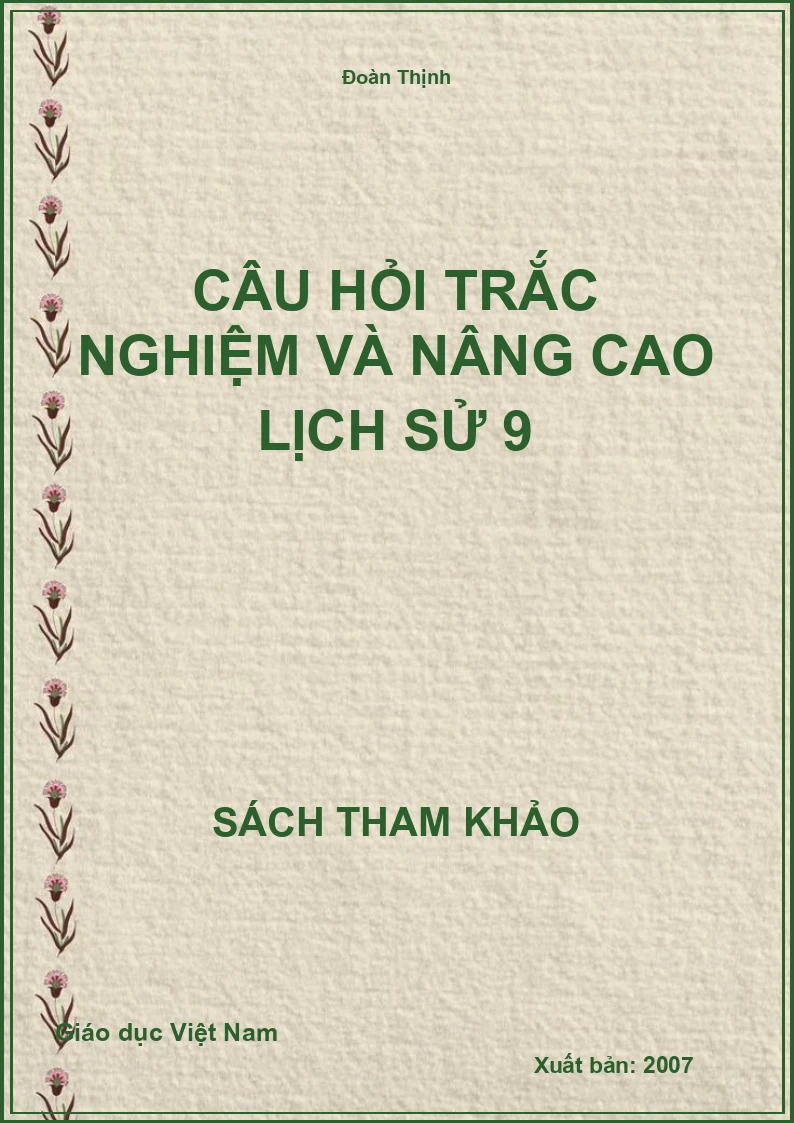Câu Hỏi Trắc Nghiệm Và Nâng Cao Lịch Sử 9