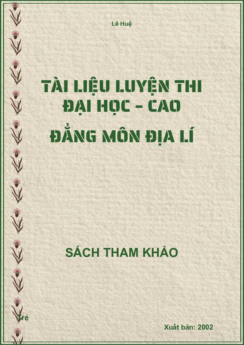 Tài liệu luyện thi Đại học – Cao đẳng môn Địa lí