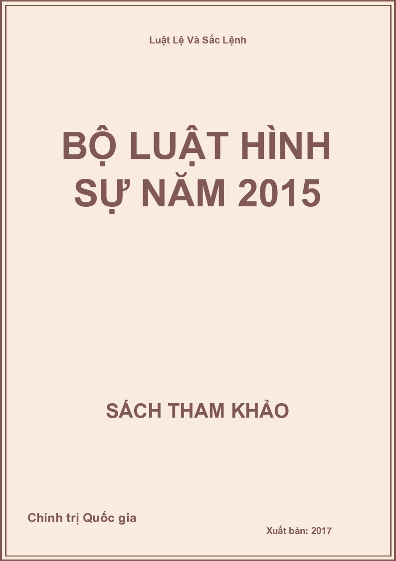 Bộ Luật Hình Sự Năm 2015