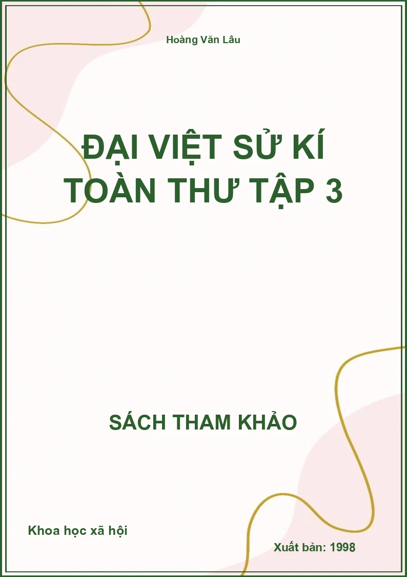 Đại Việt Sử Kí Toàn Thư Tập 3