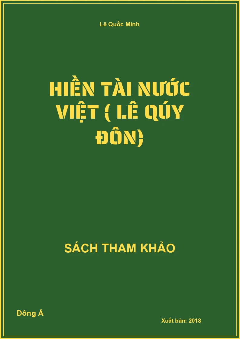 Hiền Tài Nước Việt ( Lê Qúy Đôn)