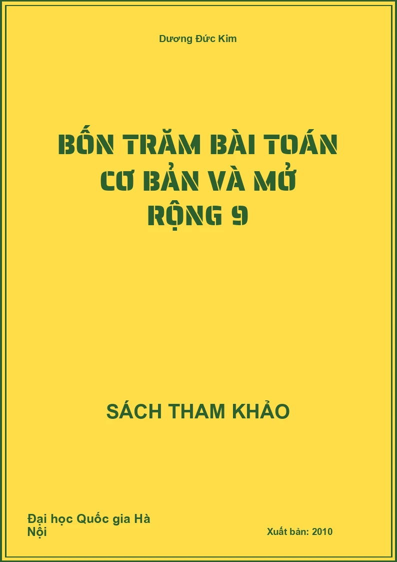 Bốn Trăm Bài Toán Cơ Bản Và Mở Rộng 9
