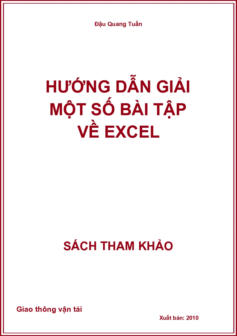 Hướng Dẫn Giải Một Số Bài Tập Về Excel
