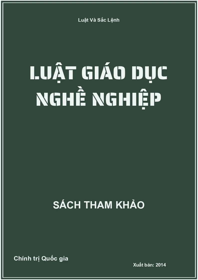 Luật Giáo Dục Nghề Nghiệp