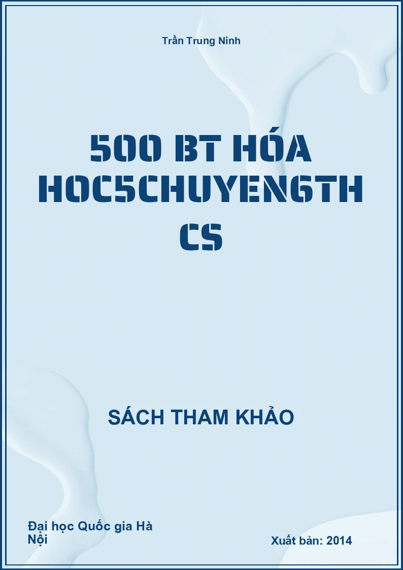 500 Bài Tập Hóa Học 5 Chuyển 6 THCS