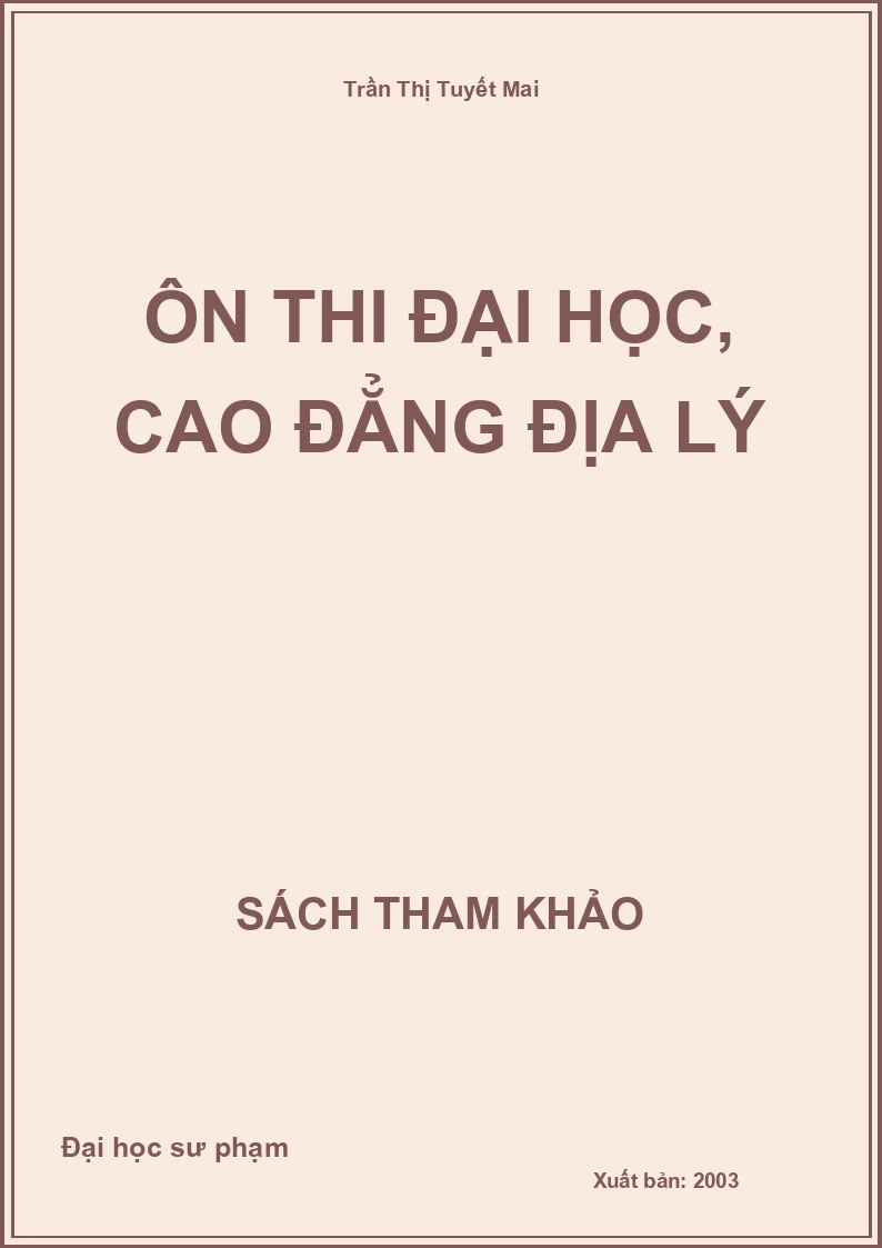 Ôn Thi Đại Học, Cao Đẳng Địa Lý