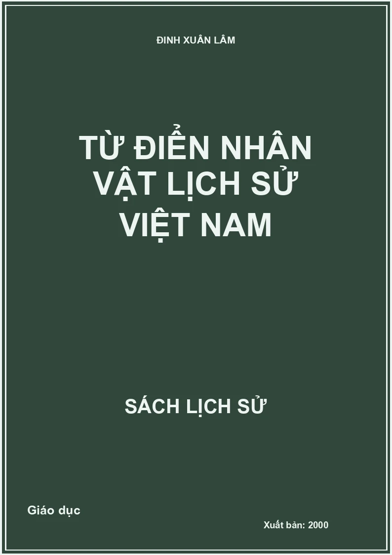 Từ điển nhân vật lịch sử Việt Nam