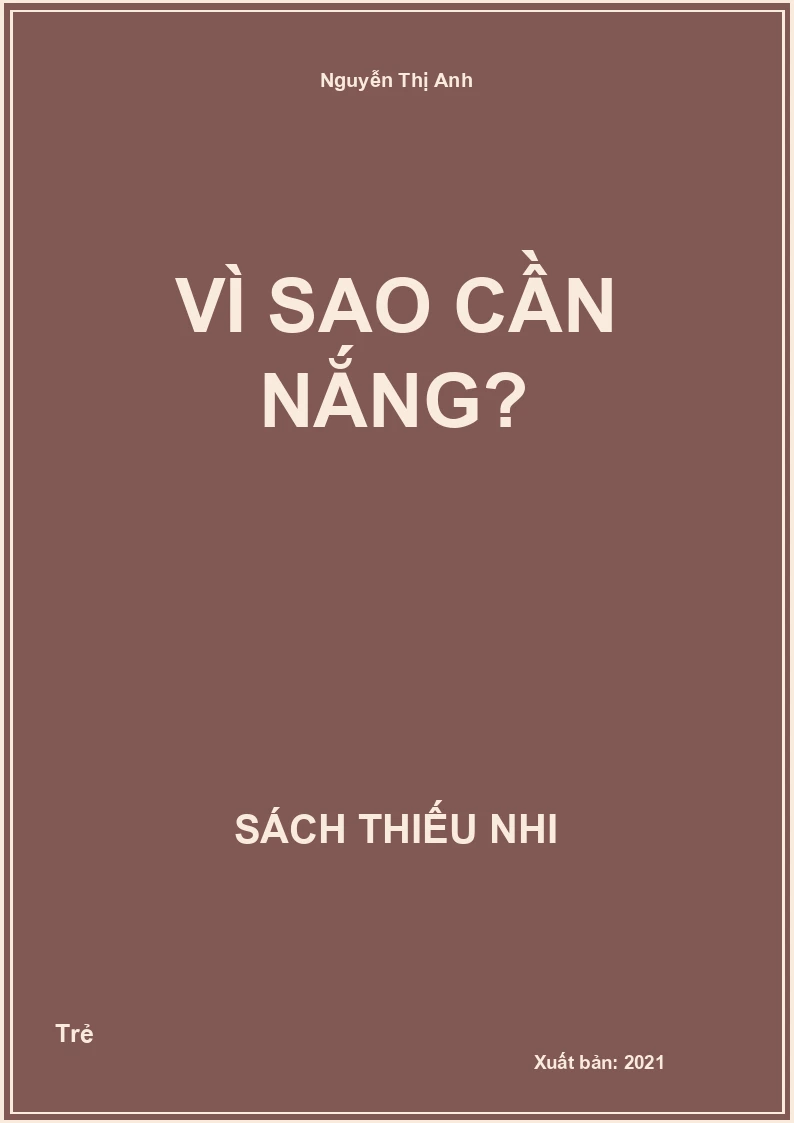 Vì sao cần nắng?