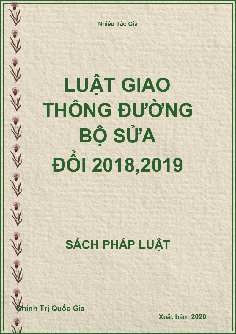 Luật Giao Thông Đường Bộ Sửa Đổi 2018,2019