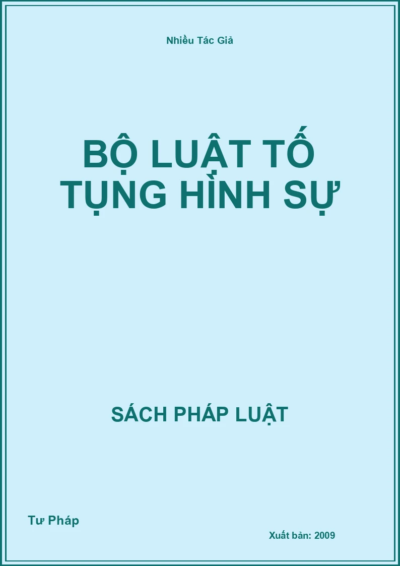 Bộ Luật Tố Tụng Hình Sự