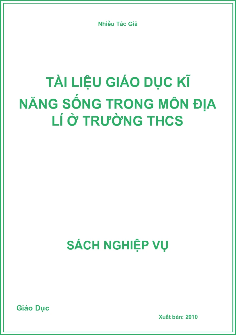 Tài Liệu Giáo Dục Kĩ Năng Sống Trong Môn Địa Lí Ở Trường THCS