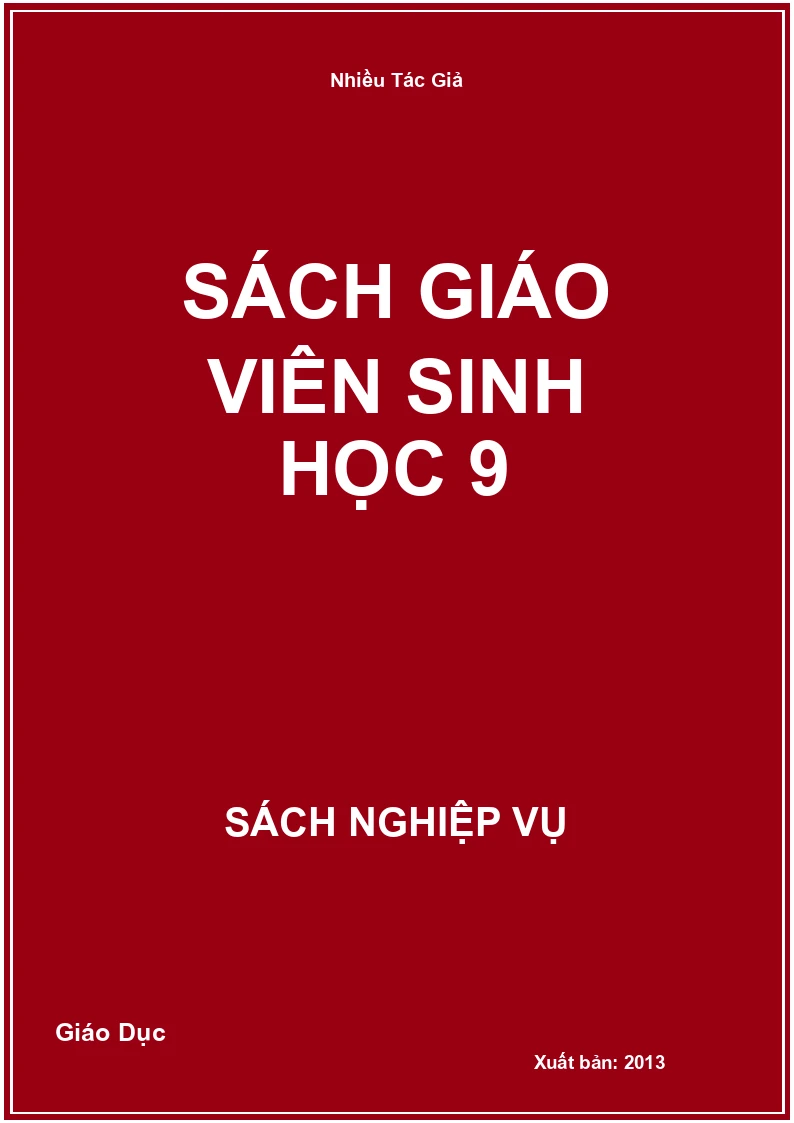 Sách Giáo Viên Sinh Học 9