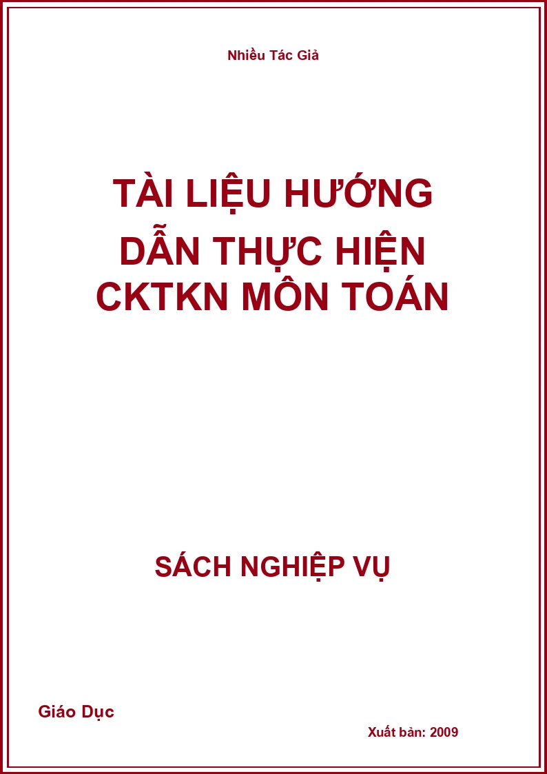 Tài Liệu Hướng Dẫn Thực Hiện CKTKN Môn Toán