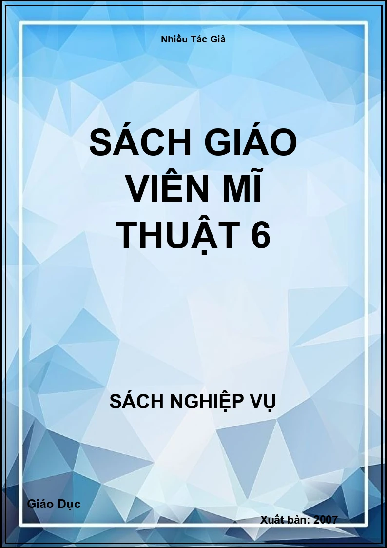 Sách Giáo Viên Mĩ Thuật 6