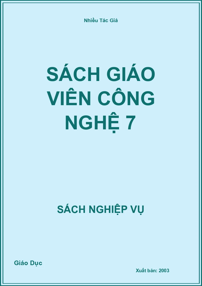 Sách Giáo Viên Công Nghệ 7