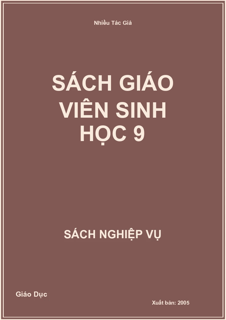 Sách Giáo Viên Sinh Học 9