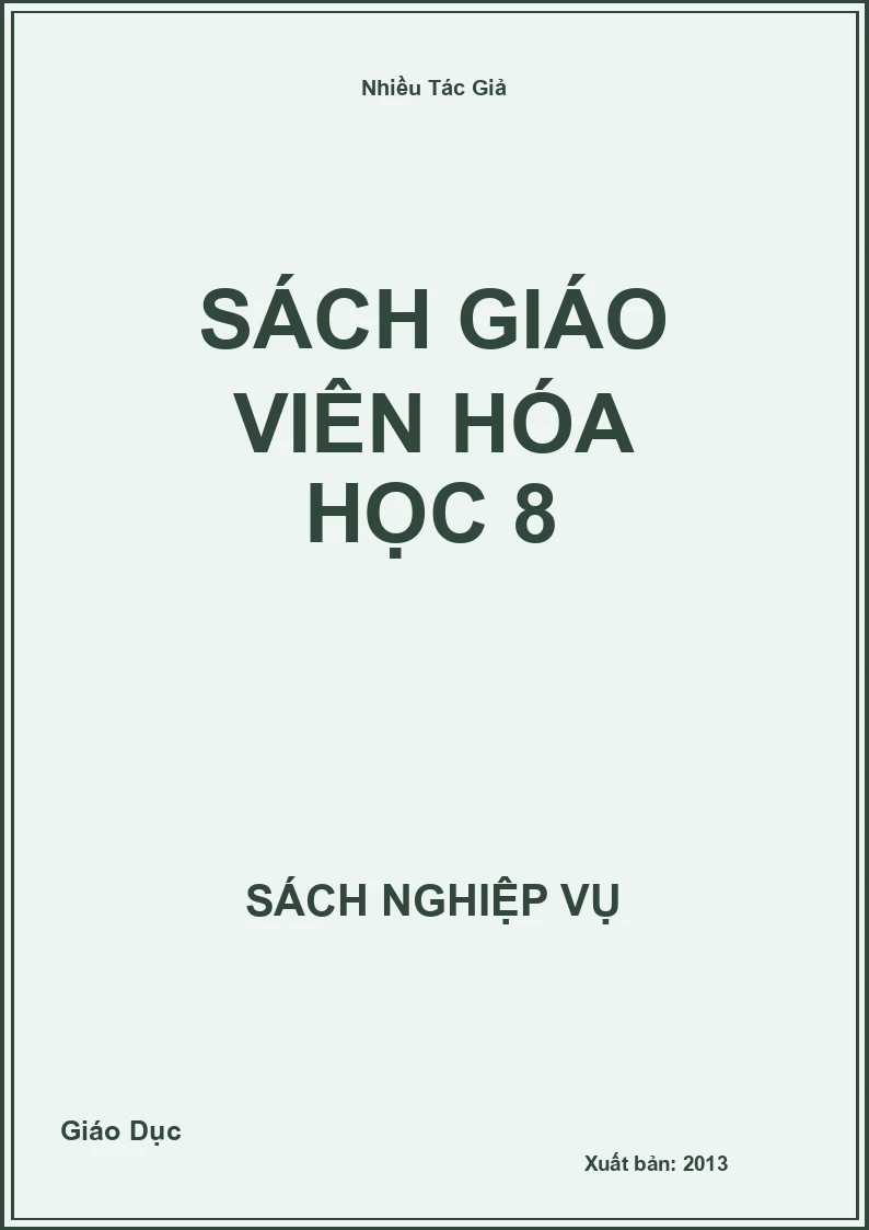 Sách Giáo Viên Hóa Học 8