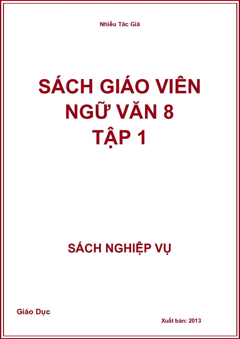 Sách Giáo Viên Ngữ Văn 8 Tập 1