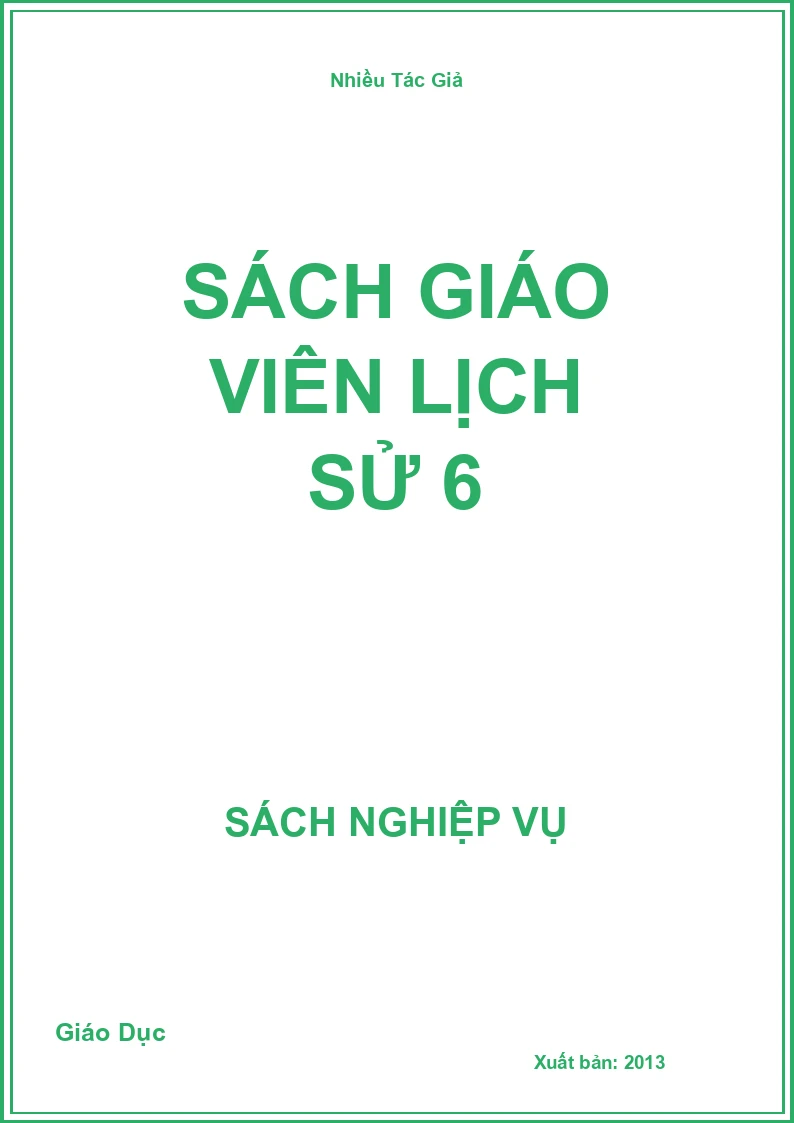 Sách Giáo Viên Lịch Sử 6