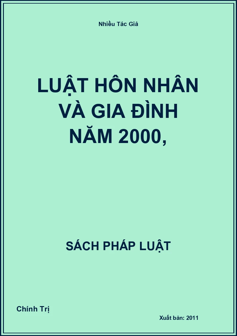 Luật Hôn Nhân Và Gia Đình Năm 2000,
