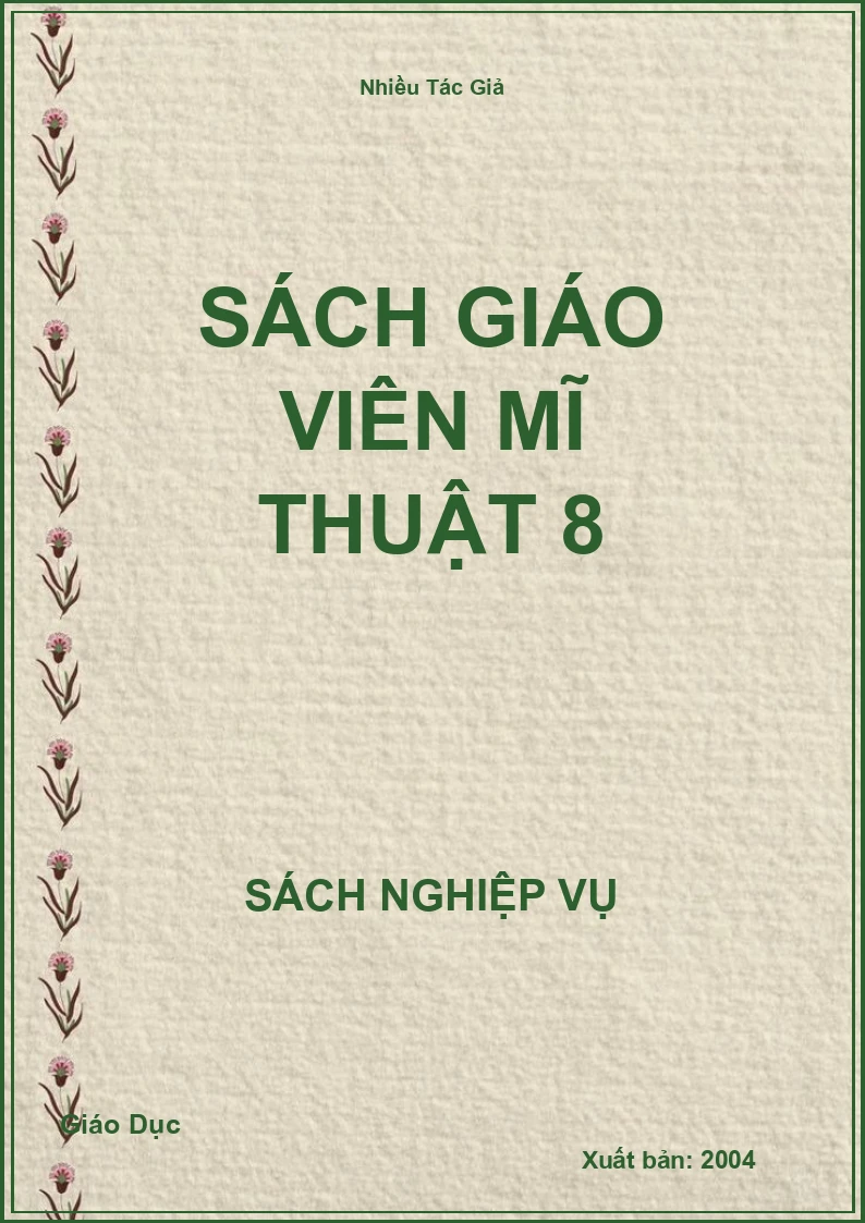 Sách Giáo Viên Mĩ Thuật 8