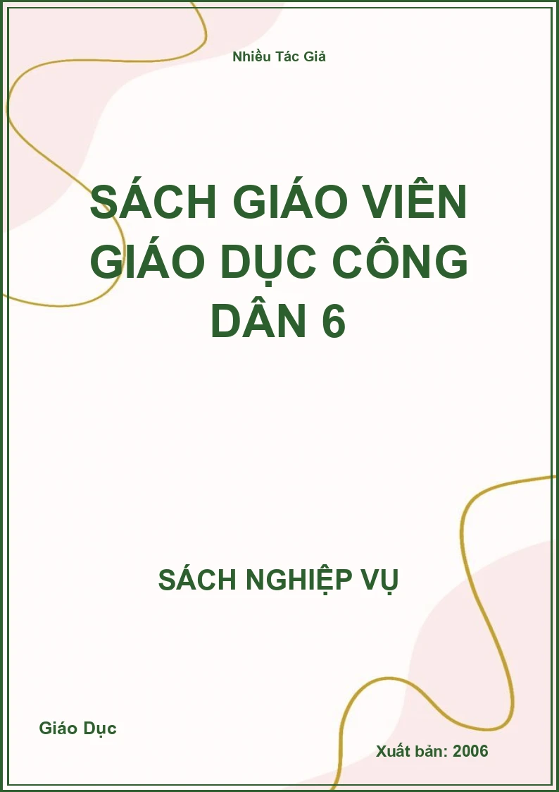 Sách Giáo Viên Giáo Dục Công Dân 6