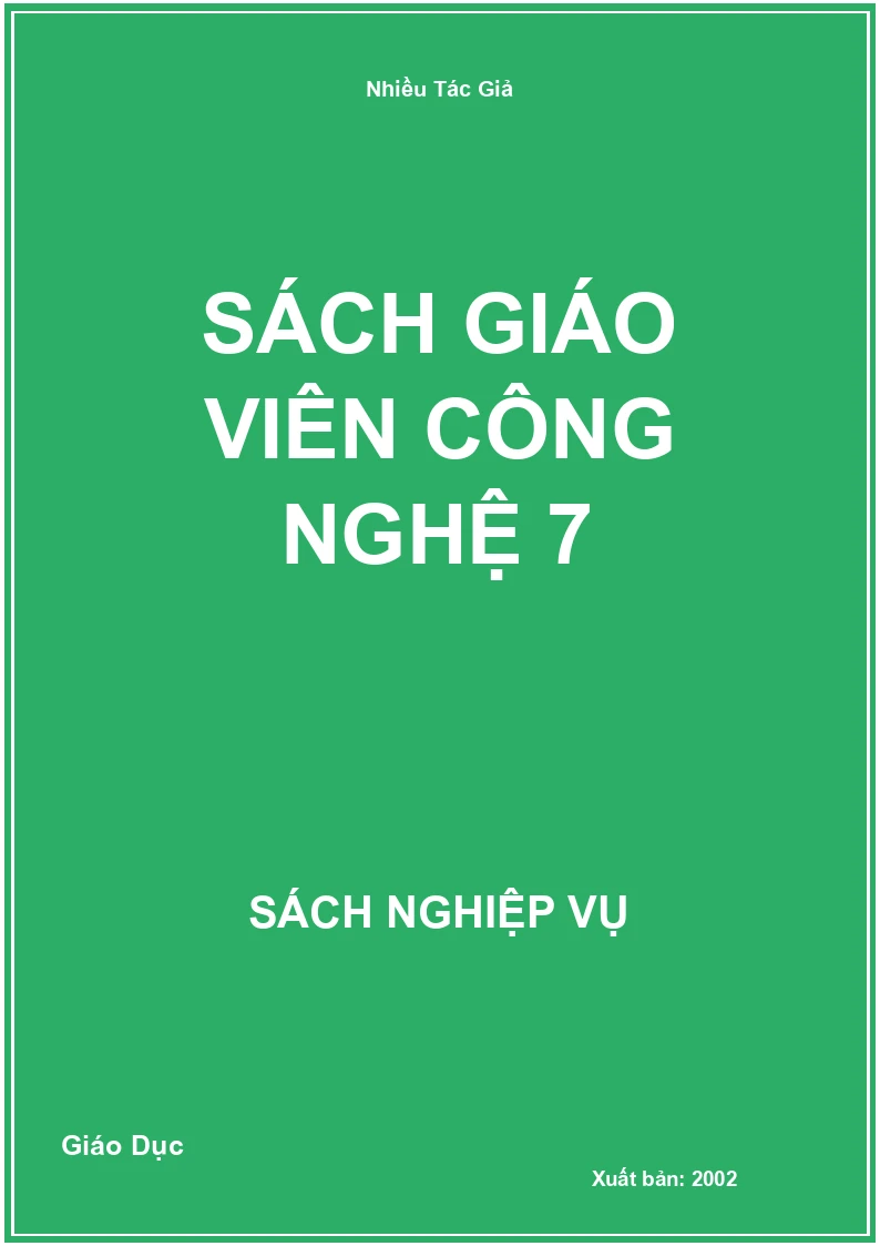 Sách Giáo Viên Công Nghệ 7