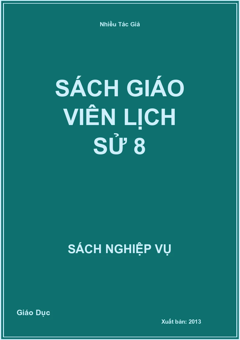 Sách Giáo Viên Lịch Sử 8