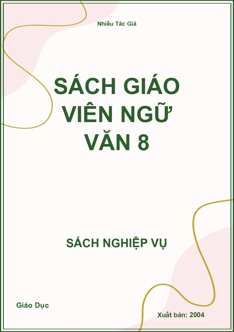 Sách Giáo Viên Ngữ Văn 8